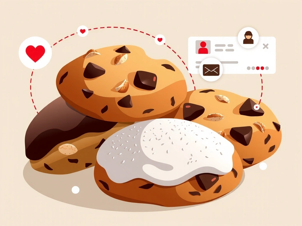 Ilustrace sušenek a digitálních dat